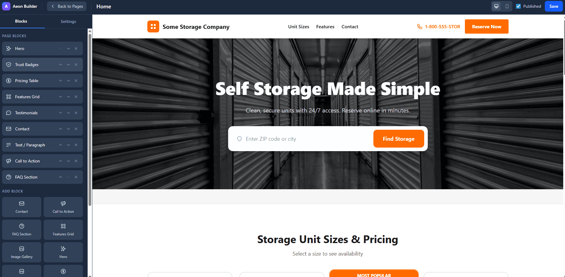 Aeon Builder - Visual Website Builder
